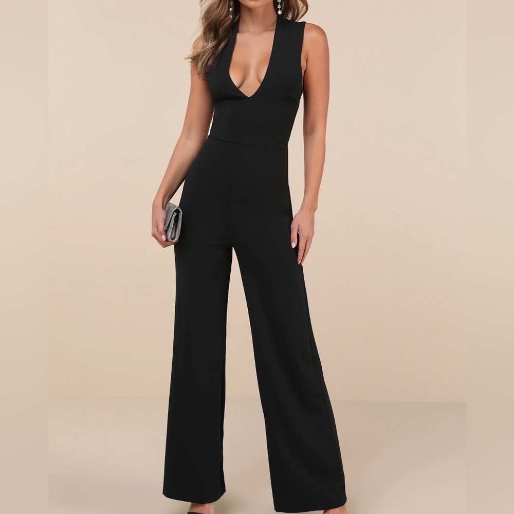 Lulu's Black Backless Jumpsuit NEW w Tags On